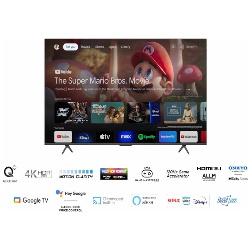 TCL 65"C655 4K QLED TVMotion Clarity 120HZ Google TVHDMI 2.1; 2.1 ONKYO Dolby Atmos - image 1