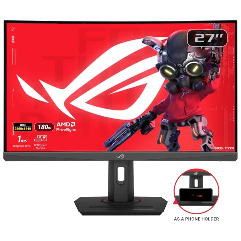 Asus ROG Strix XG27WCS USBType-C 27" gaming monitor,zakrivljeni, 180 Hz, 1 ms, VA - image 1