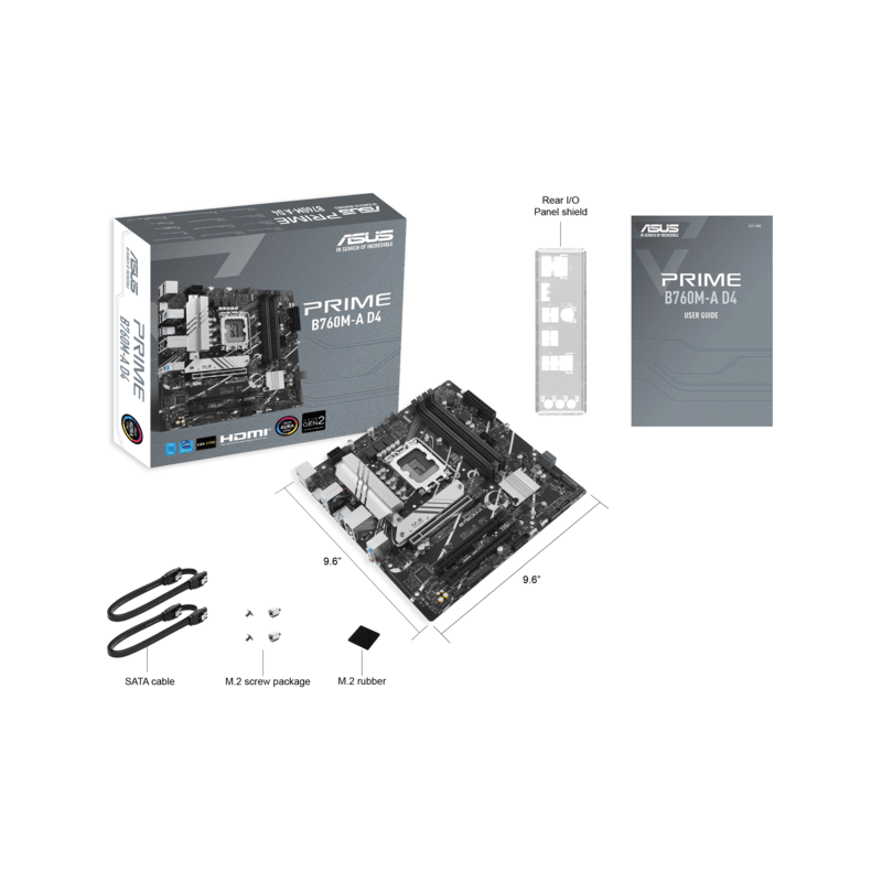 ASUS MB PRIME B760M-A D4-CSMIntel B760, LGA 1700, 2x M.2,4xDDR4; 2xHDMI, DP, mATX - image 1