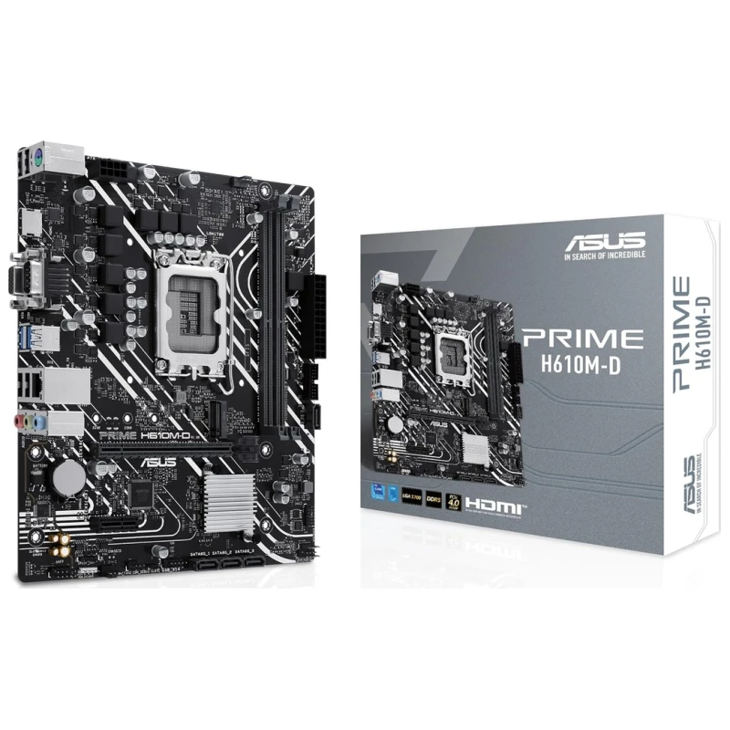 ASUS MB PRIME H610M-DLGA1700, 2x DDR5, 1x M.2,6xUSB1x VGA, 1x HDMI, mATX - image 1