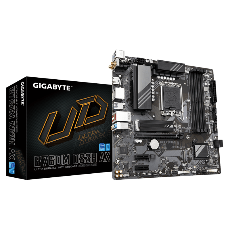 Gigabyte MB B760M DS3H AXLGA1700; 4xDDR5; 2xM.2, 4xSATAHDMI, DP; WIFI; mATX - image 1