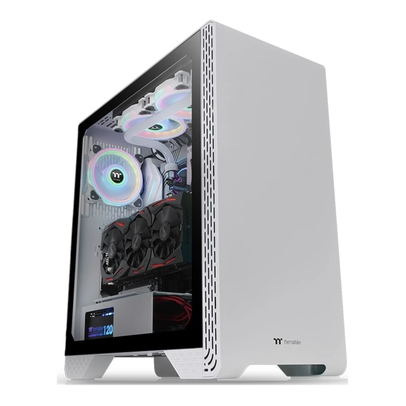 Thermaltake S300 TG Snow Mid tower case, bijela boja, 1x Standard fan 120mm - image 1