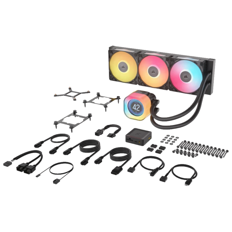 CORSAIR TITAN 360 RX LCD AIOLiquid CPU Cooler, Black,RX120LGA1851, LGA1700, AM5, AM4 - image 1