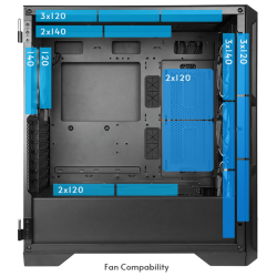 Chieftec Apex Air Case3x140mm PWM fans, E-ATXmesh front, tempered glass side - thumbnail 6