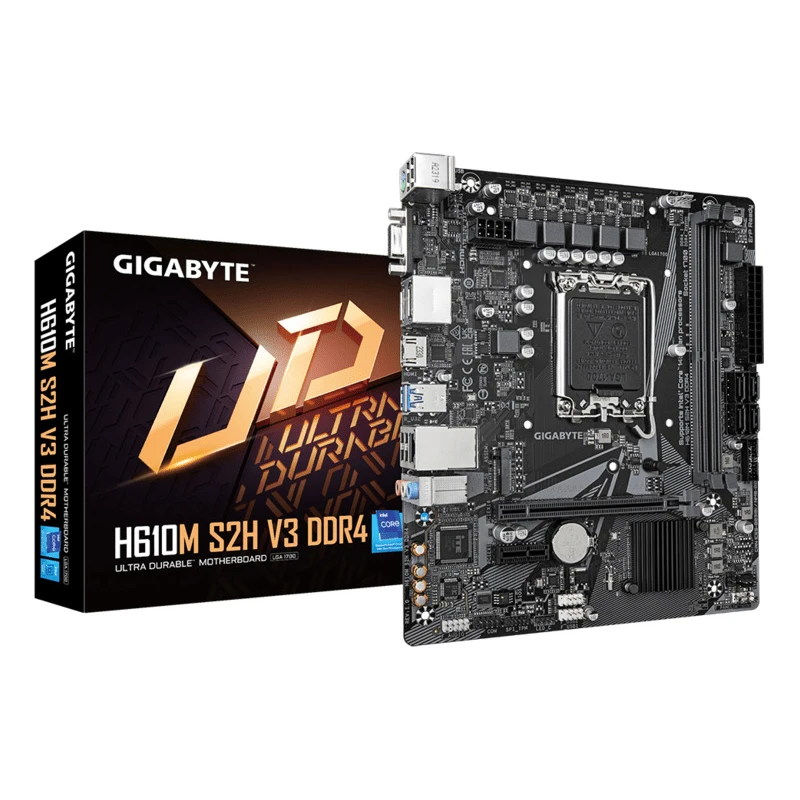Gigabyte H610M S2H V3 DDR4LGA1700; 2xDDR4; M.2; 4xSATA6xUSB; HDMI, 2xDP, DVI, VGA - image 1