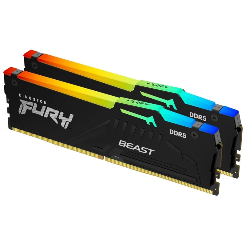 Kingston 64GB 6000MHz DDR5 RGBFury Beast (2x32GB), CL30,XMP, EXPO, 2RX8, 288-pin 16Gbit - image 1