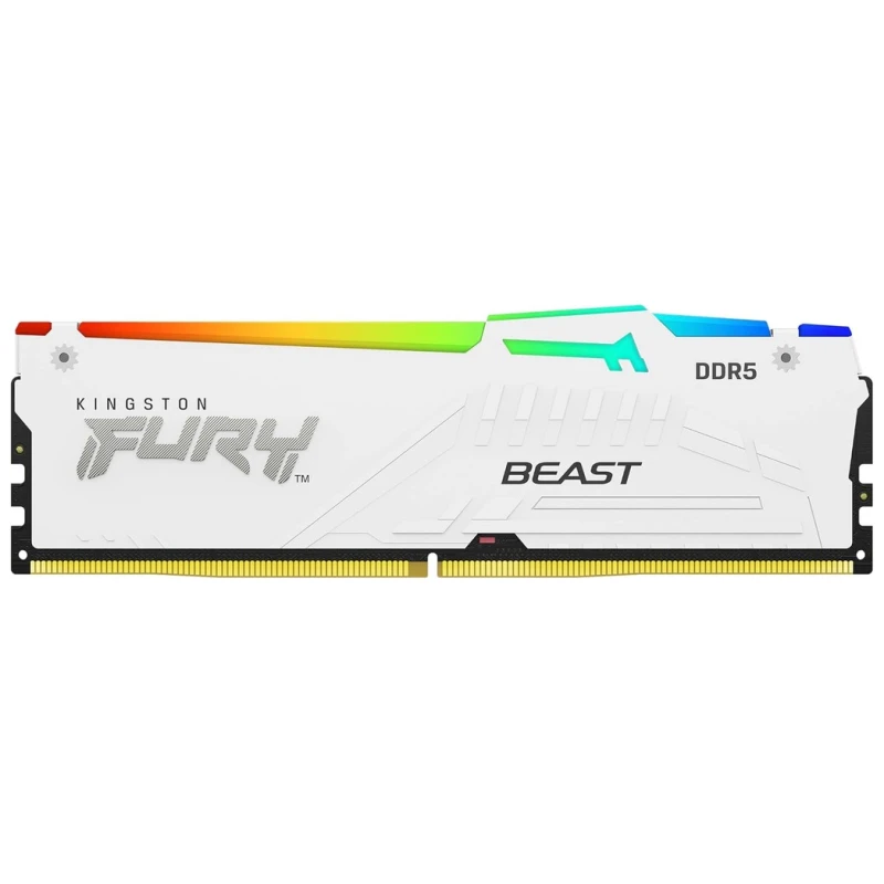 Kingston 16GB 6000MHz DDR5WRGBWhite RGB,Fury Beast (1x16GB),CL30, XMP,1RX8, 288-pin 16Gbit - image 1