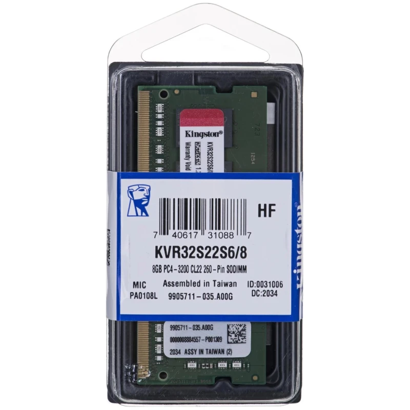 Kingston 8GB 3200MHz DDR4 SOSODIMM - image 1