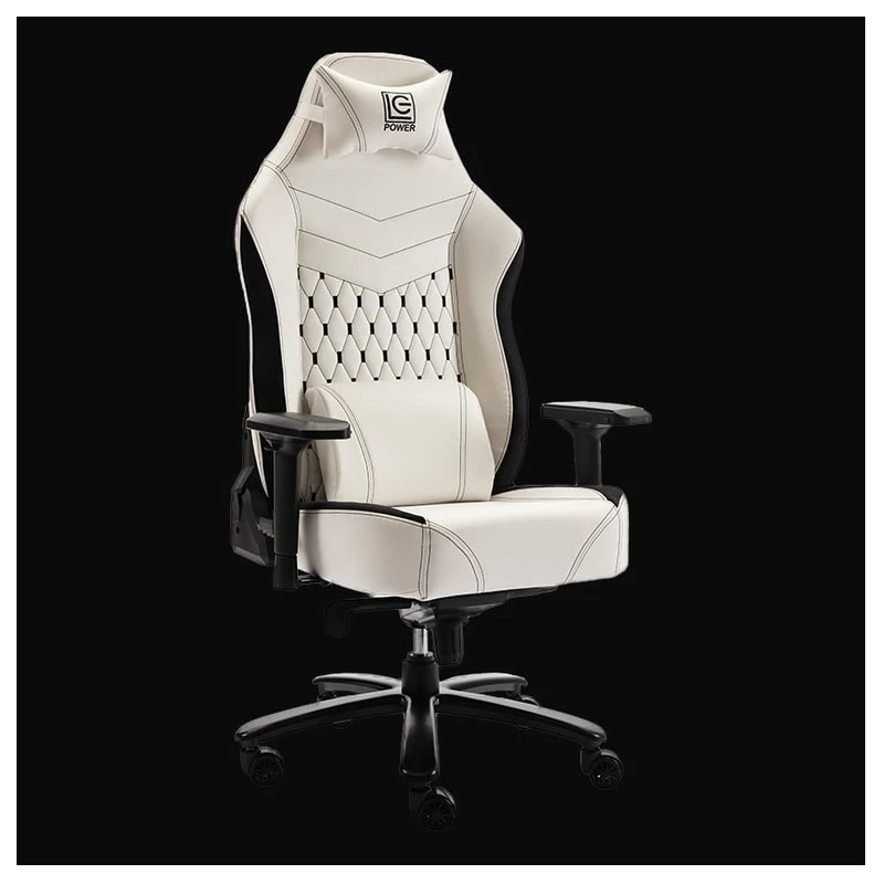 LC-Power Gaming Chair White/Black XL size Adjustable armrests, do 180kg - image 1