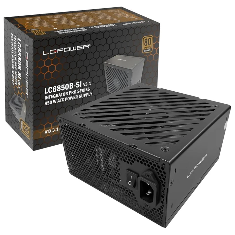 LC-Power PSU 850w Bronze 80+, ATX, 135mm fan, APFC, 3xPCIe 6+2Pin, 4xSATA, black - image 1