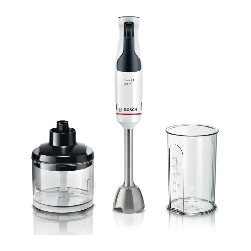 BOSCH štapni mikser Serie 4|,600W BIJELA, Mjerna posuda+ Sjeckalica, - image 1