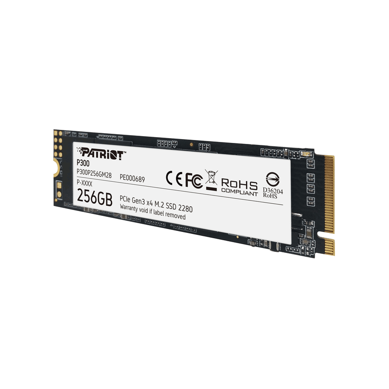 Patriot SSD 256GB M.2;P300 M.2 PCIe Gen 3 x4up to R/W : 1700/1100MB/s - image 1