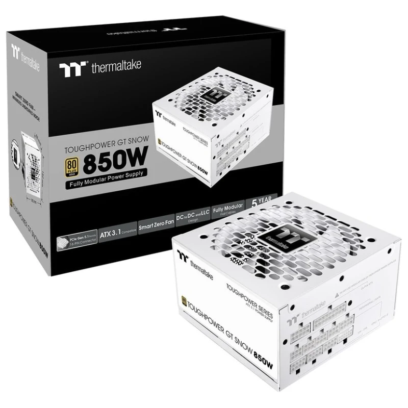 Thermaltake Toughpower GT 850w80+ Gold, full modular,ATX 3.1 native 12V-2x6 connector - image 1