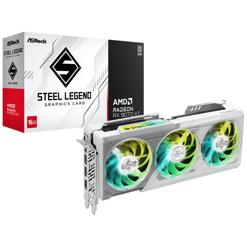 ASROCK VGA RX 9070 XT 16GB SLSteel Legend 16GB GDDR6 256bit3xDP, HDMI - image 1