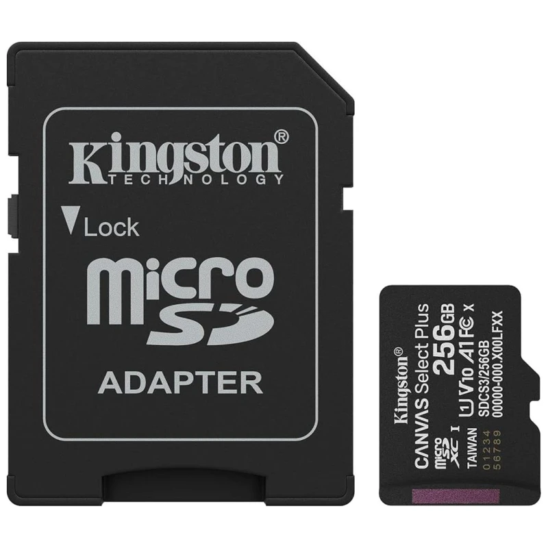 Kingston microSD 256GB Class10Canvas Select Plus150MBs Read,Class 10 UHS-I - image 1
