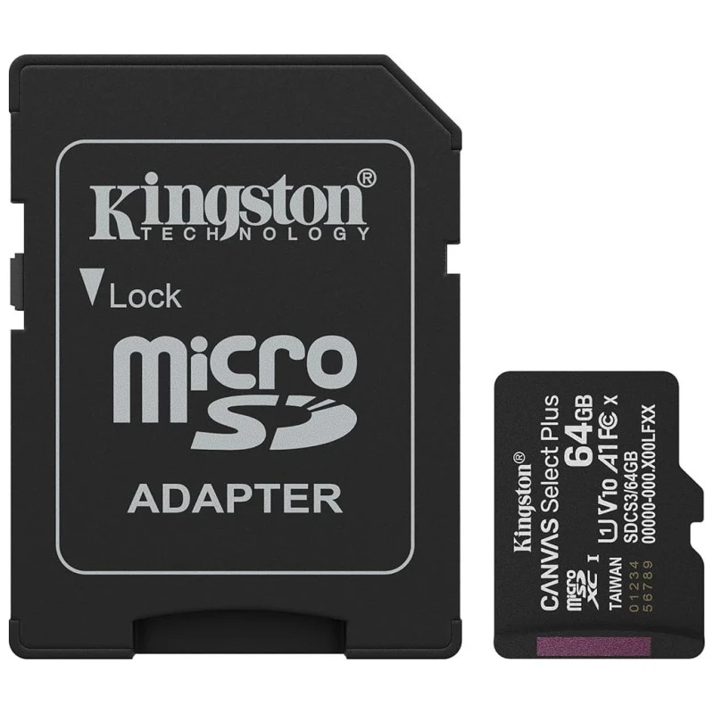 Kingston MicroSD 64GB Class 10Canvas Select Plus100MBs Read,Class 10 UHS-I - image 1