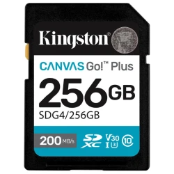 Kingston SD 256GB CanvasGoPlusSDXC,r/w:200/160MB/sDSLRs, mirrorless cameras, 4K video - thumbnail 1