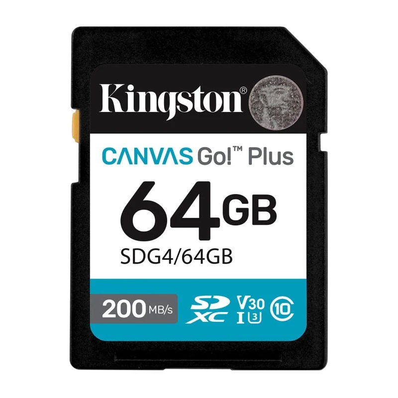 Kingston SD 64GB CanvasGoPlusSDXC,r/w:200/100MB/sDSLRs, mirrorless cameras, 4K video - image 1