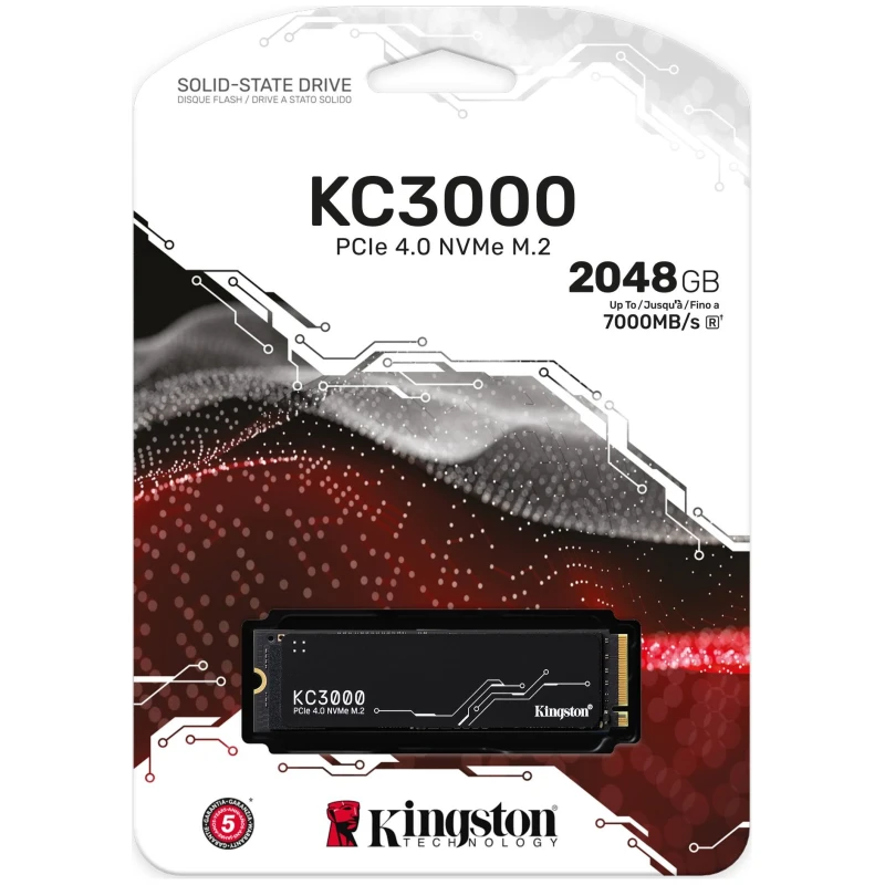 Kingston SSD 2TB KC3000M.2, NVMe PCIe Gen 4.0R/W : 7000/7000MB/s - image 1