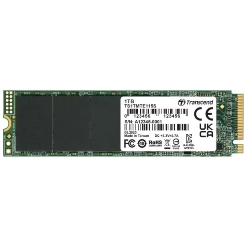 Transcend SSD 1TB M.2 NVMePCIe Gen3 x4,3,200/2000 MB/s - image 1