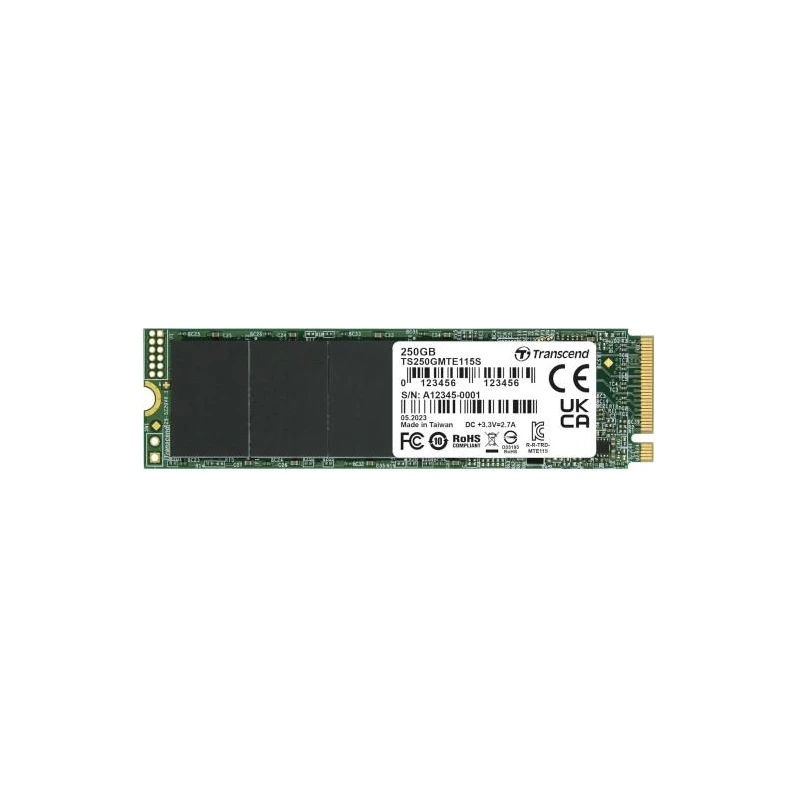 Transcend SSD 250GB M.2 NVMePCIe Gen3 x4,3,000/1,300 MB/s - image 1