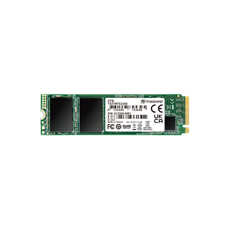 Transcend SSD 2TB M.2 NVMePCIe Gen3 x4,3,500/2900 MB/s - image 1