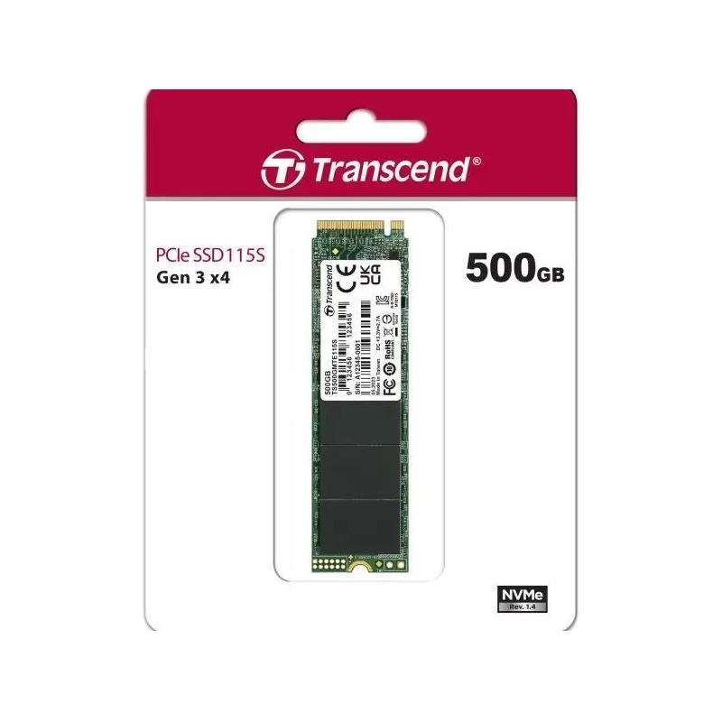 Transcend SSD 500GB M.2 NVMePCIe Gen3 x4,3,000/1,600 MB/s - image 1