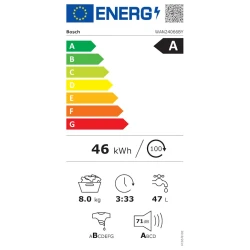 BOSCH perilica rublja Serie 4|, 8 KG, A,1200 rpm,IronAssist,71dB,65l - thumbnail 3