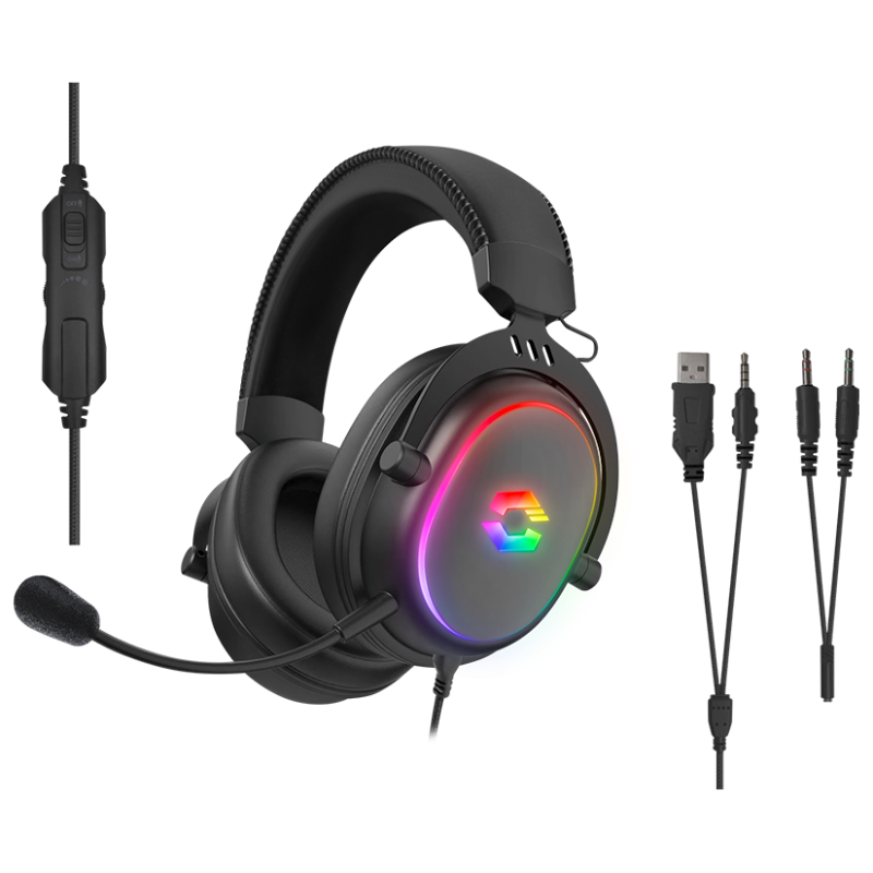 Slušalice sa mikrofonom SPEEDLINK CONUX RGB Stereo Gaming Headset - for PC/PS5/PS4/Xbox SeriesX/S/Switch 2/Switch/OLED/Lite , black, SL-860017-BK - image 1
