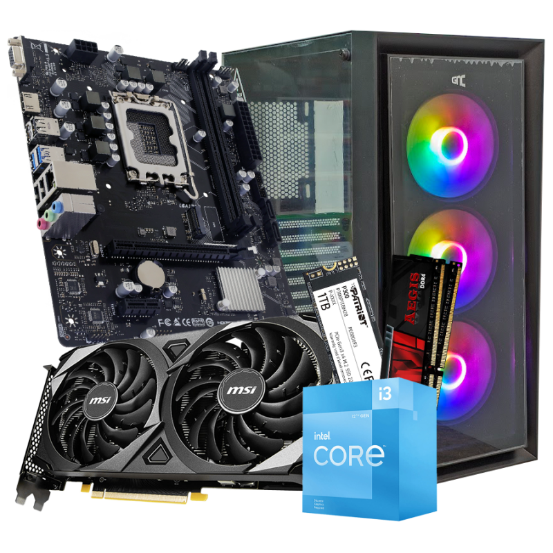 GNC GAMER VOYAGER i3-12100F, H610, 32 GB DDR4, 1TB NVMe, RTX 3060 12GB, PSU 650W, gaming kucište - image 1