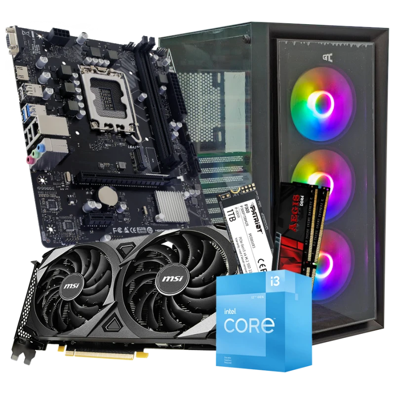 GNC GAMER VOYAGER i3-12100F, H610, 32 GB DDR4, 1TB NVMe, RTX 3060 12GB, PSU 650W, gaming kucište - image 1
