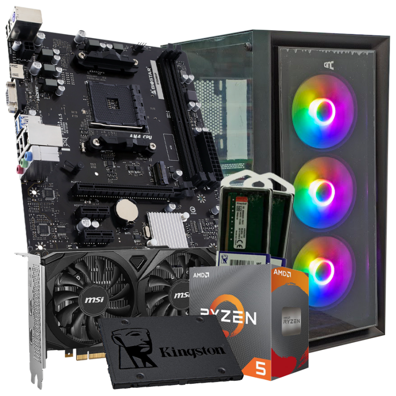 GNC GAMER SUPER NATURALE II Ryzen 5 3600 4.2GHz, MB B550, RAM 16GB DDR4 3200MHZ, SSD 480GB, GTX 3050 6GB, no OS, 2y - image 1