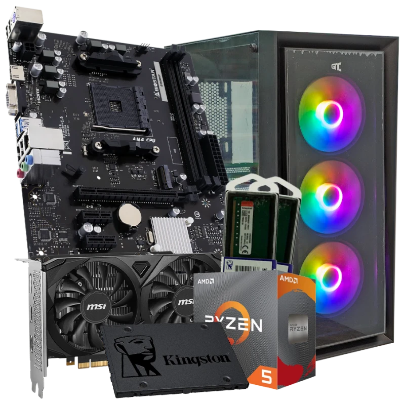 GNC GAMER SUPER NATURALE II Ryzen 5 3600 4.2GHz, MB B550, RAM 16GB DDR4 3200MHZ, SSD 480GB, GTX 3050 6GB, no OS, 2y - image 1