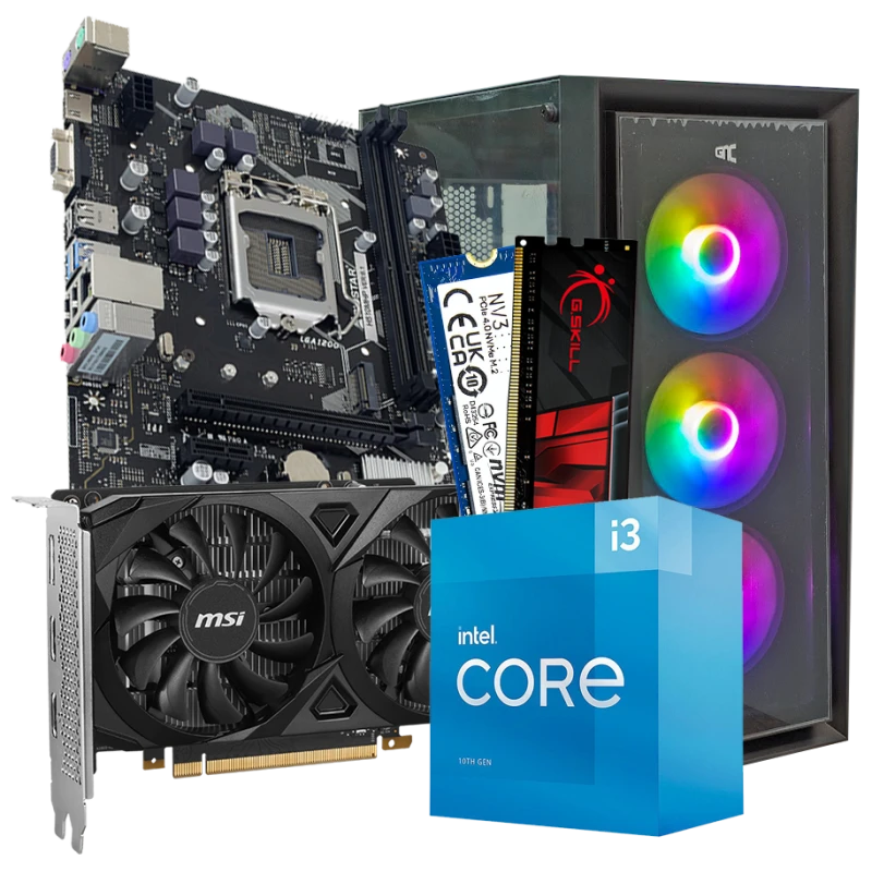 GNC GAMER HYDRA i3-10105 3.70GHz, MB H510, RAM 16GB, 1TB NVMe SSD, RTX 3050 6GB, PSU 500W, GAMING Kućište - image 1