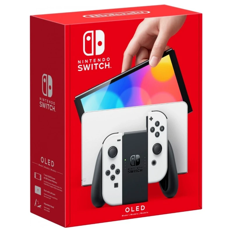 Nintendo Switch OLED, Bijeli Joy-Con - 7" OLED ekran, 64GB, LAN - image 1