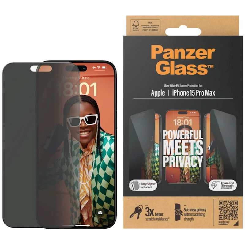 Zaštitno staklo PG iPhone 15 Pro Max Privacy - image 1