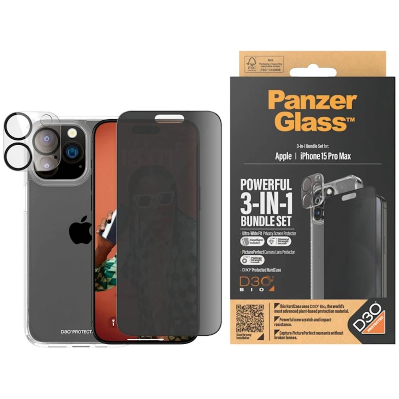 Bundle PanzerGlass iPhone 15 Pro Max Privacy - image 1