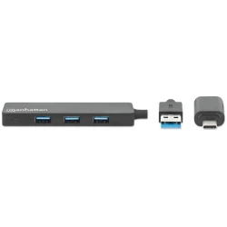 Hub MANHATTAN s 4 USB 3.0 Type-C/Type-A priključka - thumbnail 4