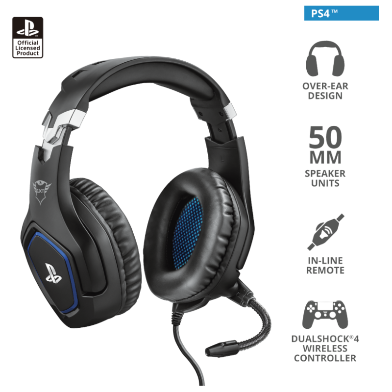 Trust GXT488 Forze PS4 Žičane Slušalice - 3.5mm, 1.2m, Crne - image 1