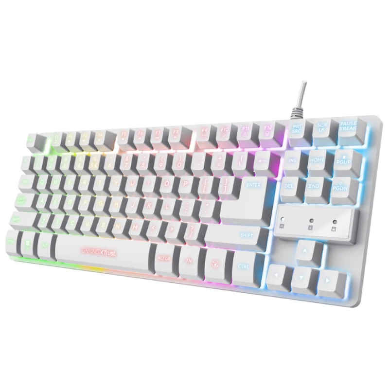 Trust GXT833W Thado TKL Gaming Tastatura - LED, Bijela, US Layout - image 1