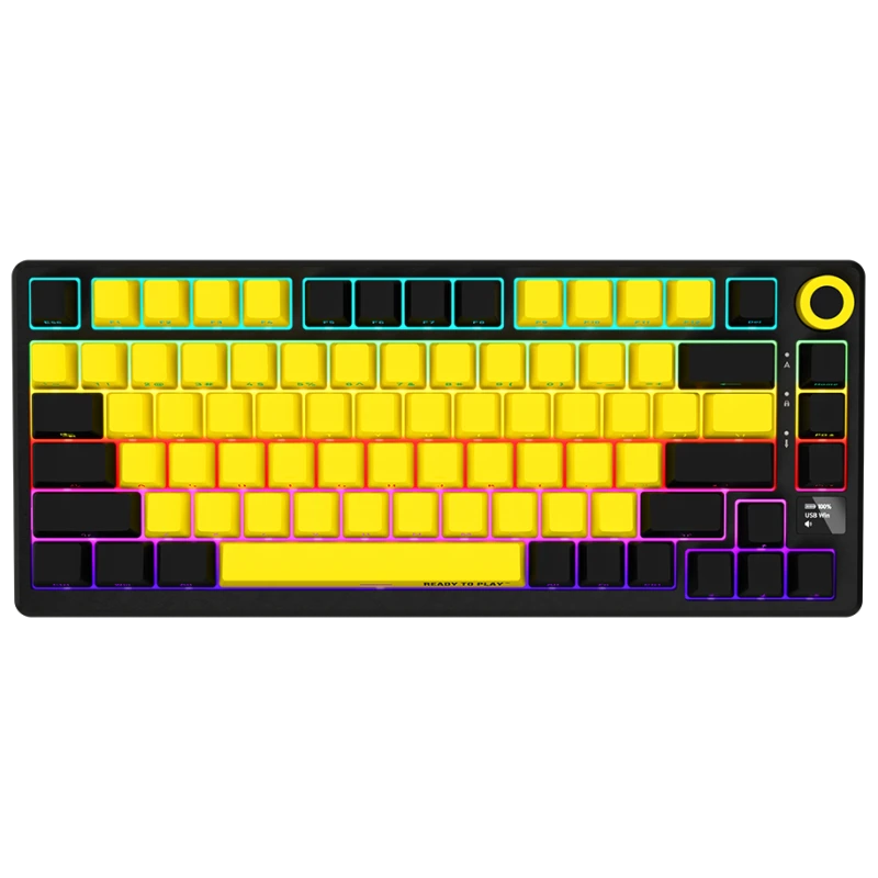 Lorgar Bežična Mehanička Gaming Tastatura Pro KBP7075W - 75%, crno/žuta, EN layout - image 1