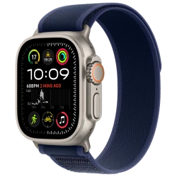 Apple Watch Ultra2 v2 Cellular 49mm Natural Titanium Case with Blue Trail Loop - S/M - thumbnail 1