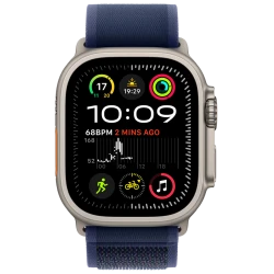 Apple Watch Ultra2 v2 Cellular 49mm Natural Titanium Case with Blue Trail Loop - S/M - thumbnail 2
