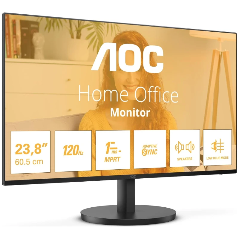 AOC Monitor 24B3QA2 24" Full HD, 120Hz, Adaptive Sync, HDMI, zvučnici - image 1