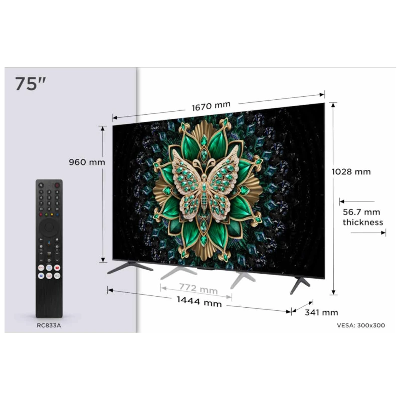 TCL 75"C6K 4K QD-Mini LED TV144Hz Google TV; Game Master;Dolby Atmos; Onkyo 2.1; HDR Premium; - image 1
