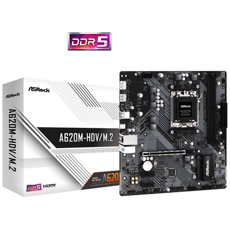 ASROCK MB A620M-HDV/M.2AM5, 2xDDR5, DP, HDMI, 2xM.22xSATA, RAID, microATX - image 1