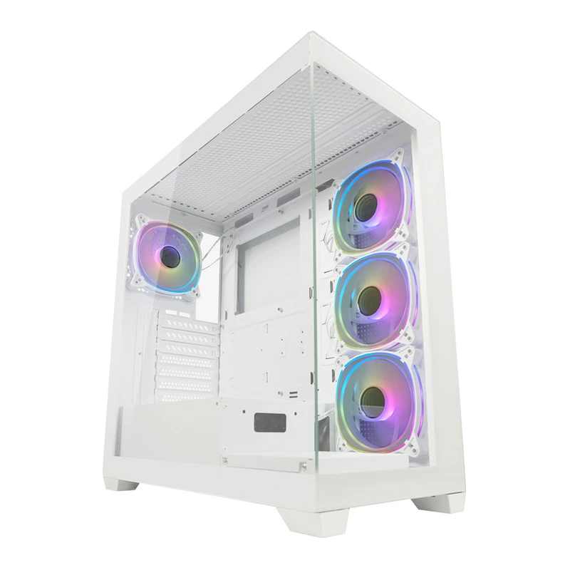 LC-Power Case Gaming 715W Midi-tower, ATX, 4x ARGB fan1x USB-C, 2x USB-A, White - image 1