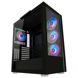 LC-Power Case Gaming 808B Midi-ATX, black, HD Audio, 4x 120mm ARGB fan, 1x USB-C - thumbnail 1