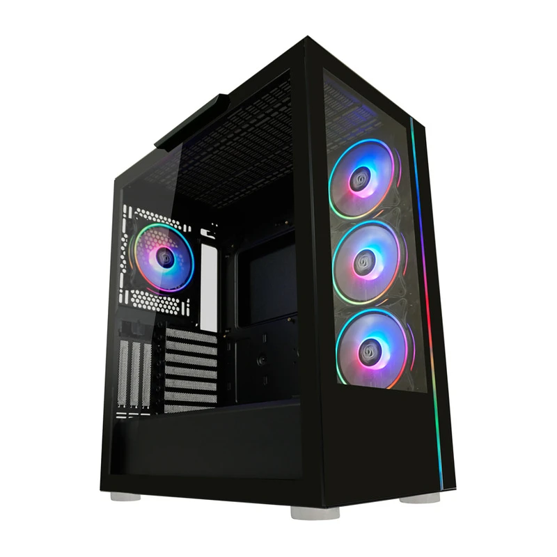 LC-Power Case Gaming 808B Midi-ATX, black, HD Audio, 4x 120mm ARGB fan, 1x USB-C - image 1