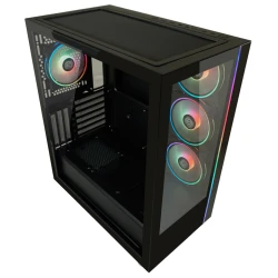 LC-Power Case Gaming 808B Midi-ATX, black, HD Audio, 4x 120mm ARGB fan, 1x USB-C - thumbnail 2